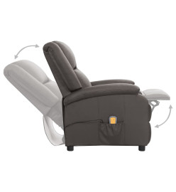 Fauteuil de massage gris cuir véritable