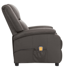 Fauteuil de massage gris cuir véritable