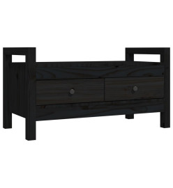 Banc d'entrée Noir 80x40x43 cm Bois de pin massif