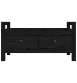 Banc d'entrée Noir 80x40x43 cm Bois de pin massif