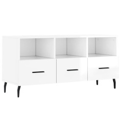 Meuble TV Blanc brillant 102x36x50 cm Bois d'ingénierie