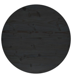 Dessus de table Noir Ø70x2,5 cm Bois de pin massif