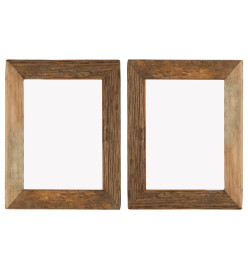 Cadres photo 2 pcs 34x40cm Bois de récupération solide et verre