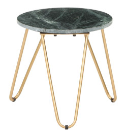 Table basse Vert 40x40x40 cm Pierre véritable et texture marbre