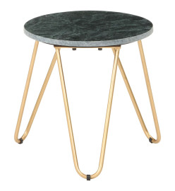 Table basse Vert 40x40x40 cm Pierre véritable et texture marbre