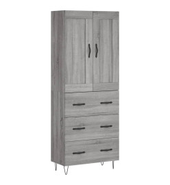 Buffet haut Sonoma gris 69,5x34x180 cm Bois d'ingénierie