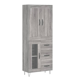 Buffet haut Sonoma gris 69,5x34x180 cm Bois d'ingénierie