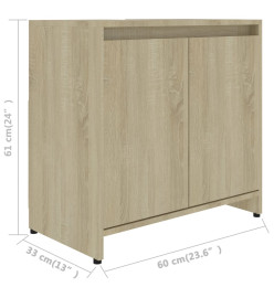 Armoire de salle de bain Chêne sonoma 60x33x61 cm Aggloméré