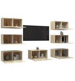 Meubles TV 7 pcs Chêne sonoma 30,5x30x60 cm Aggloméré