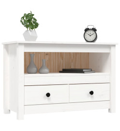 Meuble TV Blanc 79x35x52 cm Bois de pin massif