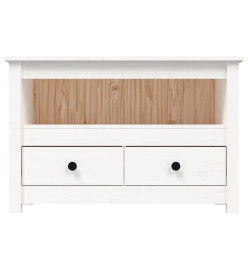 Meuble TV Blanc 79x35x52 cm Bois de pin massif