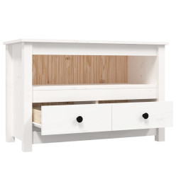 Meuble TV Blanc 79x35x52 cm Bois de pin massif