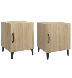 Tables de chevet 2 pcs Chêne Sonoma Bois d'ingénierie