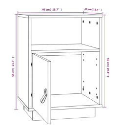 Tables de chevet 2 pcs 40x34x55 cm Bois de pin massif