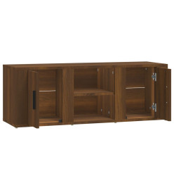 Meuble TV Chêne marron 100x31,5x35 cm Bois d'ingénierie