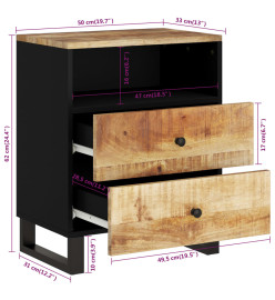 Table de chevet 50x33x62 cm Bois de manguier et d'ingénierie