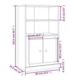 Buffet haut sonoma gris 60x35,5x103,5 cm bois d'ingénierie