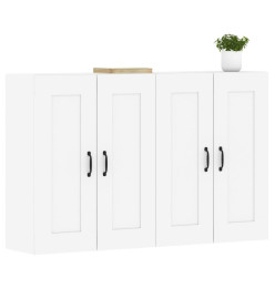 Armoires murales 2 pcs blanc bois d'ingénierie