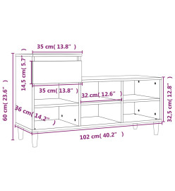 Armoire à chaussure Blanc brillant 102x36x60 cm Bois ingénierie