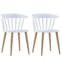 Chaises à manger lot de 2 blanc plastique