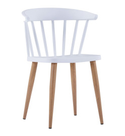 Chaises à manger lot de 2 blanc plastique