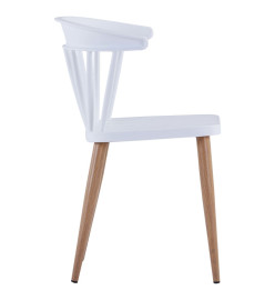 Chaises à manger lot de 2 blanc plastique