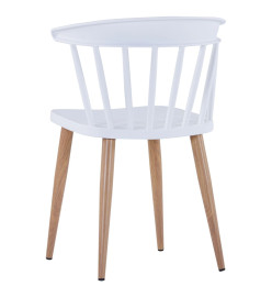 Chaises à manger lot de 2 blanc plastique