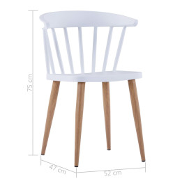 Chaises à manger lot de 2 blanc plastique