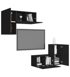 Ensemble de meubles TV 4 pcs Noir Aggloméré