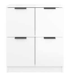 Buffets 2 pcs Blanc Brillant 60x30x70 cm Bois d'ingénierie