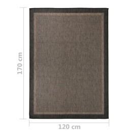 Tapis à tissage plat d'extérieur 120x170 cm Marron foncé