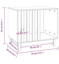 Niche pour chien Marron miel 70x50x62 cm Bois de pin massif