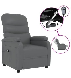 Fauteuil inclinable électrique Gris Similicuir