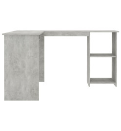 Bureau d'angle en forme de L Gris Béton 120x140x75 cm Aggloméré