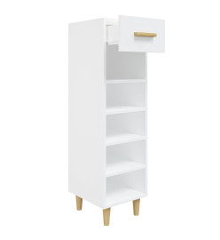 Armoire à chaussure Blanc brillant 30x35x105 cm Bois ingénierie