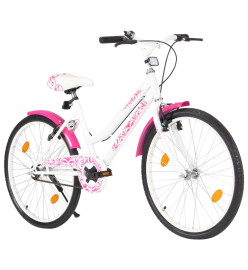 Vélo pour enfants 24 pouces Rose et blanc