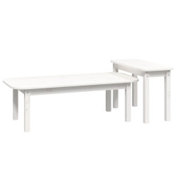 Ensemble de tables basses 2 pcs Blanc Bois massif de pin