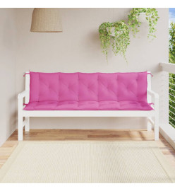 Coussins de banc de jardin 2 pcs rose tissu Oxford