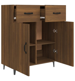 Buffet chêne marron 69,5x34x90 cm bois d'ingénierie