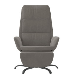 Chaise de relaxation avec repose-pied Gris clair Velours