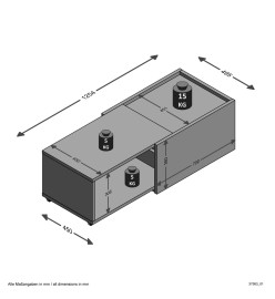 FMD Table basse extensible Chêne artisanal et noir