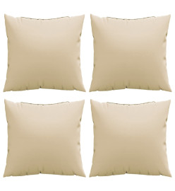 Coussins décoratifs 4 pcs beige 40x40 cm tissu