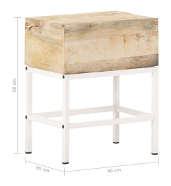 Table de chevet 40x30x50 cm Bois de manguier massif