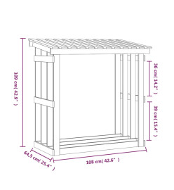 Support pour bois de chauffage 108x64,5x109 cm Bois de pin