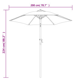 Parasol Vert 200x224 cm Aluminium