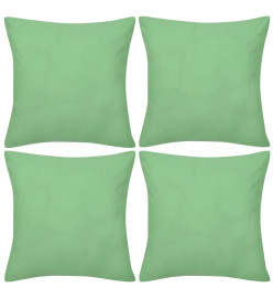 Housses de coussin 4 pcs Coton Vert pomme 80x80 cm