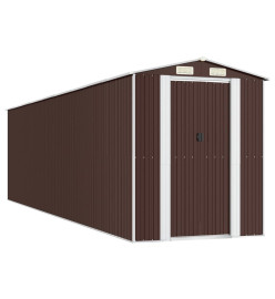 Abri de jardin Marron foncé 192x772x223 cm Acier galvanisé