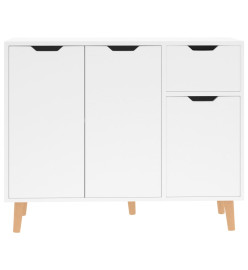 Buffet Blanc brillant 90x30x72 cm Aggloméré