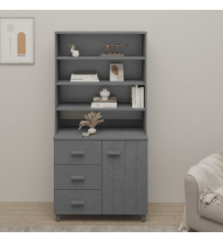 Buffet HAMAR Bois massif de pin Gris foncé