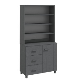 Buffet HAMAR Bois massif de pin Gris foncé